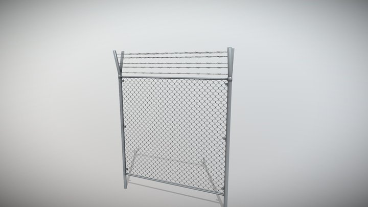 Barbed Wire Fence 3D Model