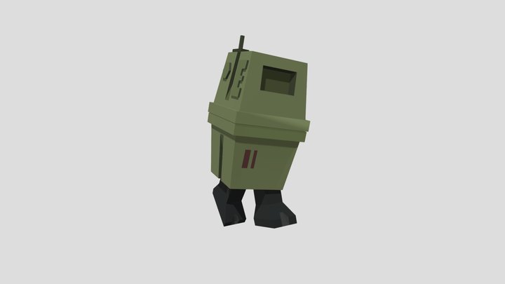 Power Droid Walk Animation 3D Model