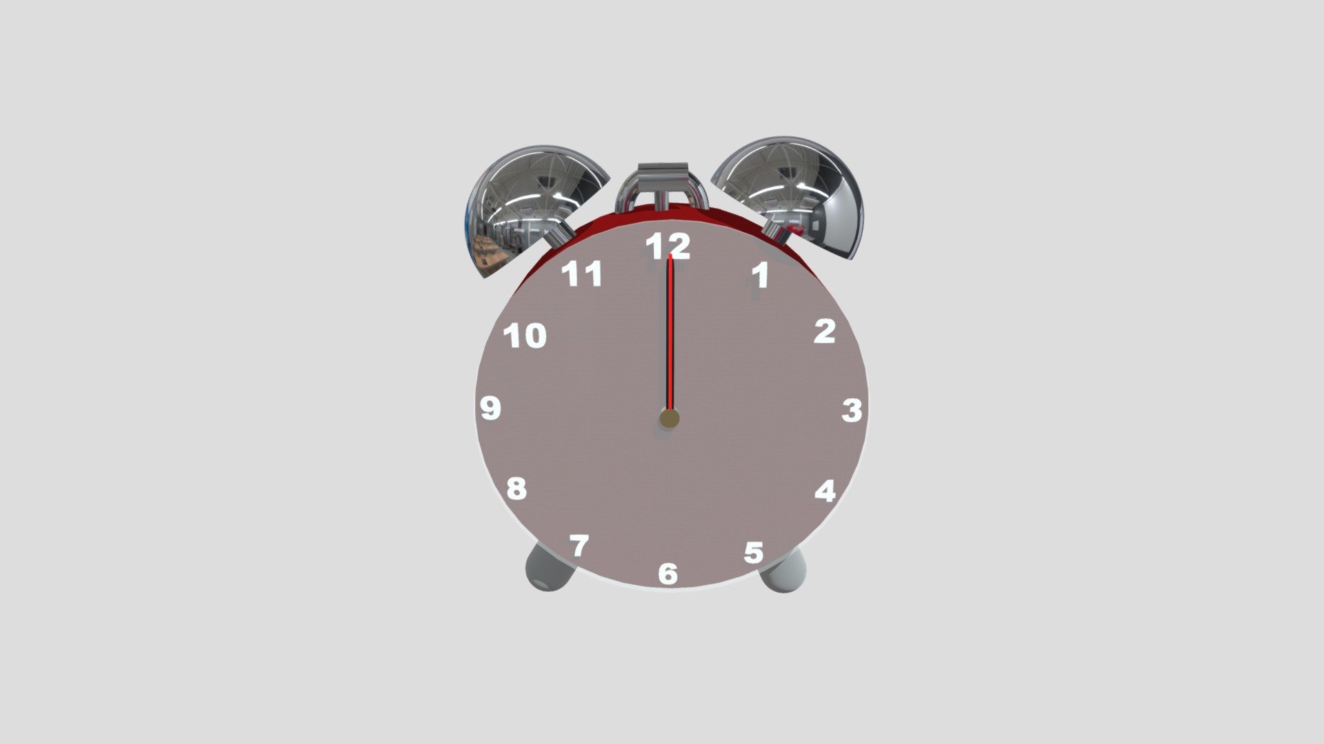 Twin Bell Analogue Alarm Clock 3D Model 3D model by