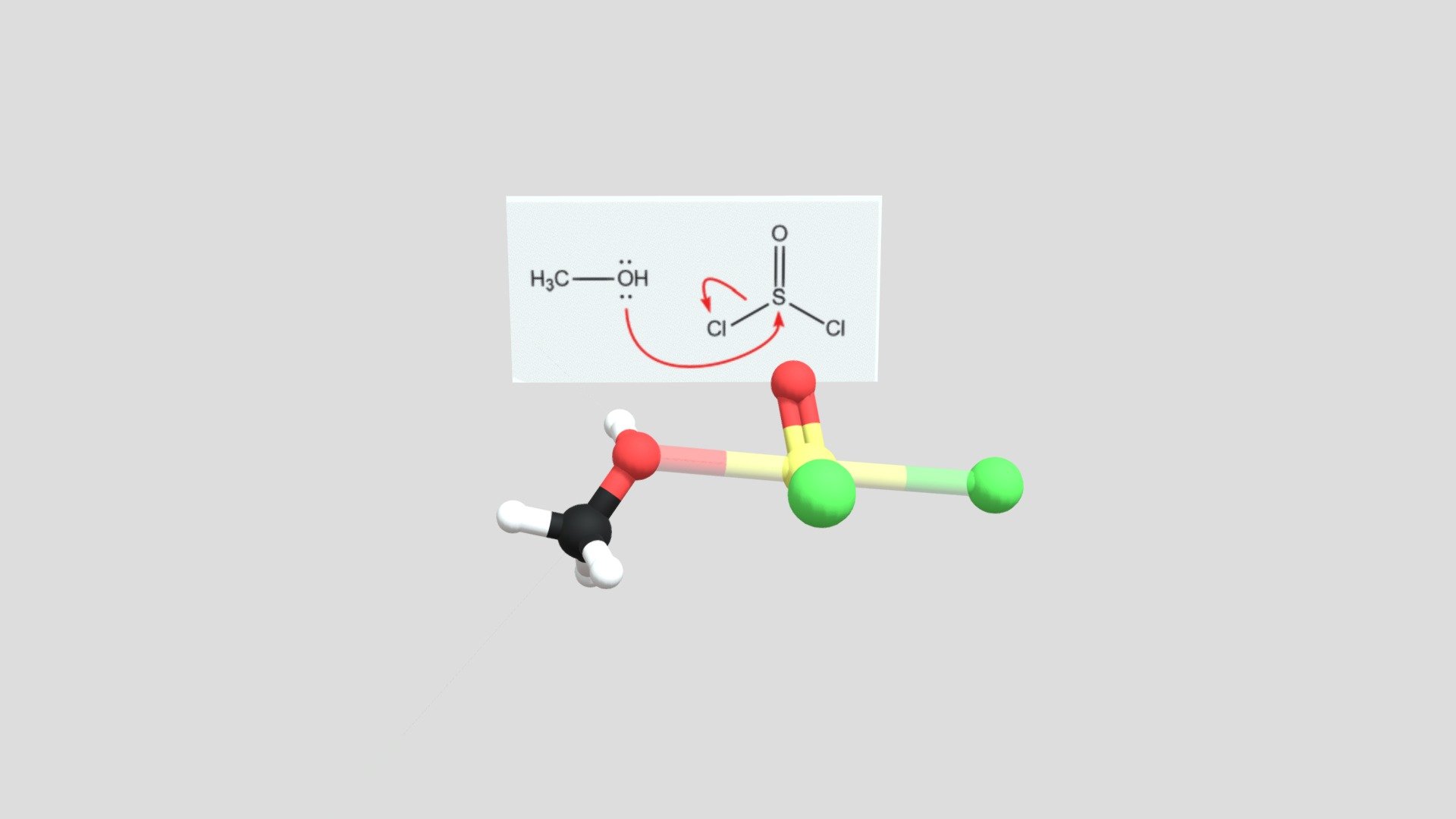 Alcohol Conversion to Alkyl Halide (SOCl2) — Sketchfab embed 3D viewer
