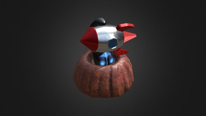 Retro Rocket 3D Model
