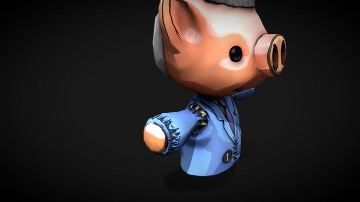 CERDO MURIENDO 3D Model