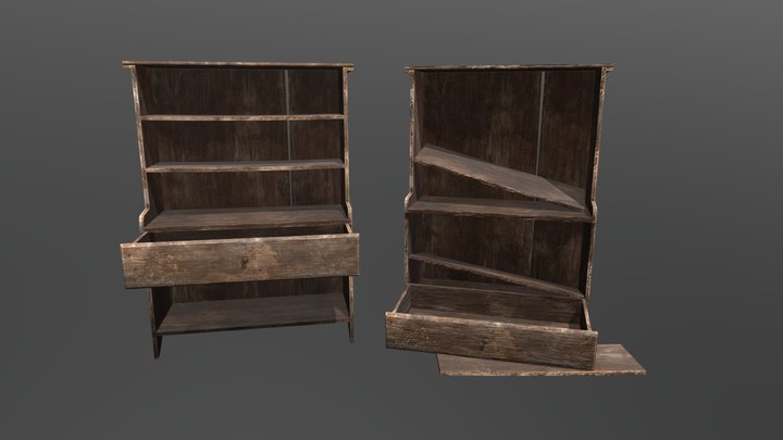 Medieval_WOODEN_SHELF_2 3D Model