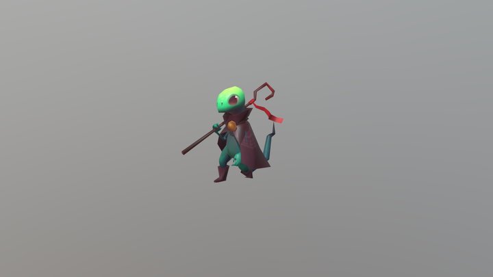 Lizard mage animated 3D Model