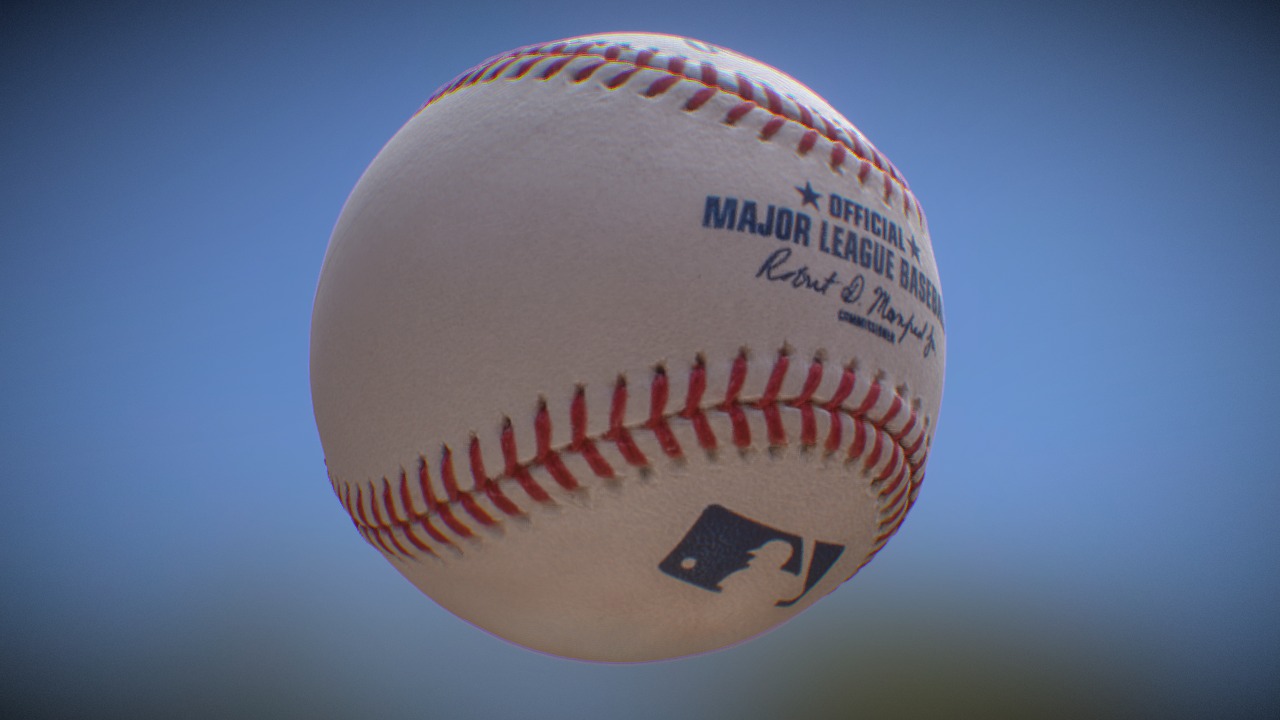 3D model Major League official baseball - This is a 3D model of the Major League official baseball. The 3D model is about a baseball on a blue background.