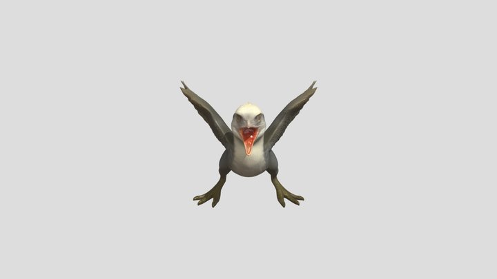 prehistoric bird-like dinosaur with wings 3D Model
