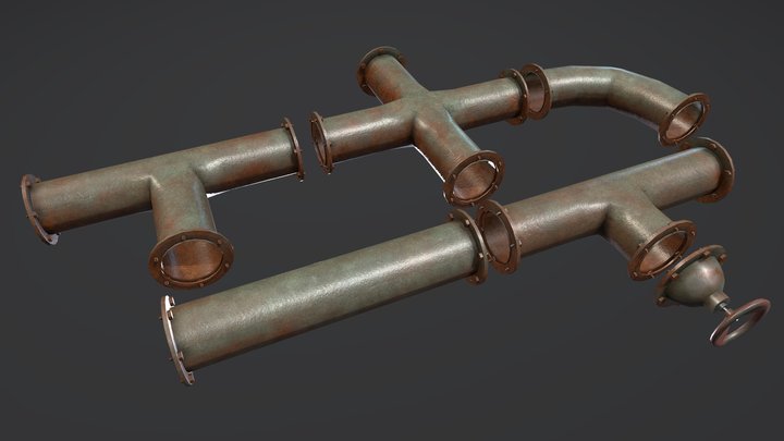 Modular Pipe Pack 3D Model