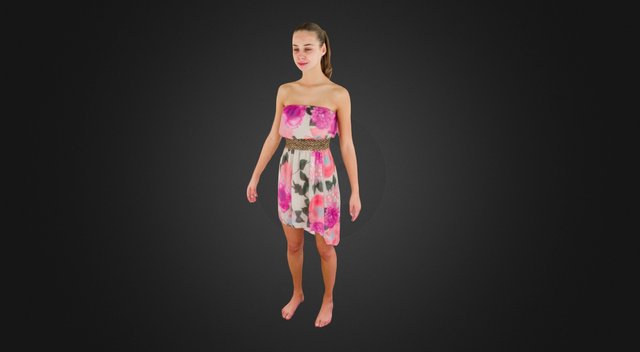 Szintia in Flowerish Dress 3D Model