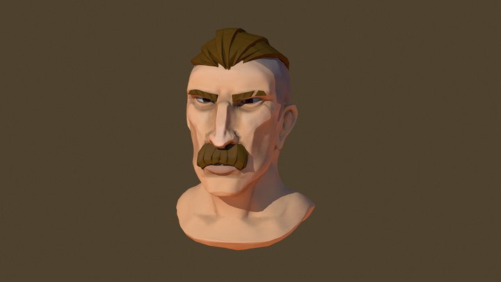 Western Head Bust 3D Model