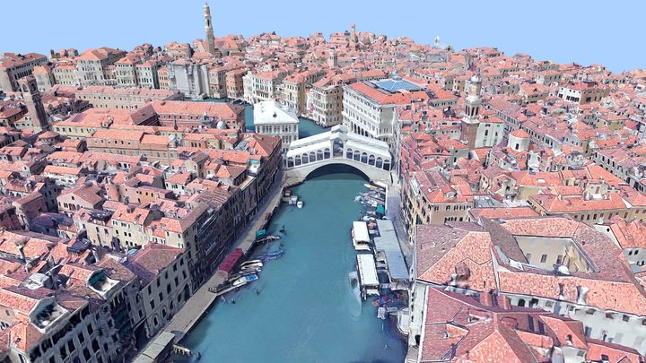 Rialto Bridge, Ponte di Rialto Venice, Italy 3D Model