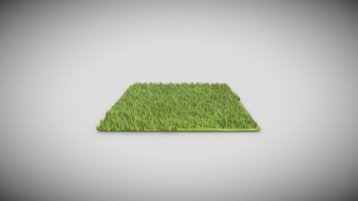 Ground With Grass Reduced Area 3D Model