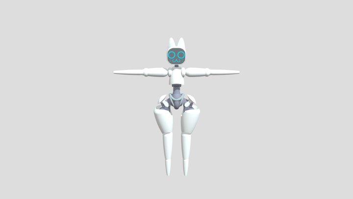 Silly Cat Robot 3D Model