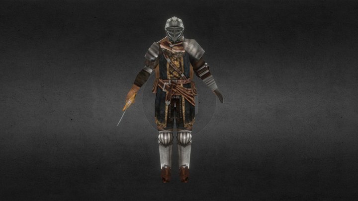 PS1/Low poly human - Elite Knight 3D Model
