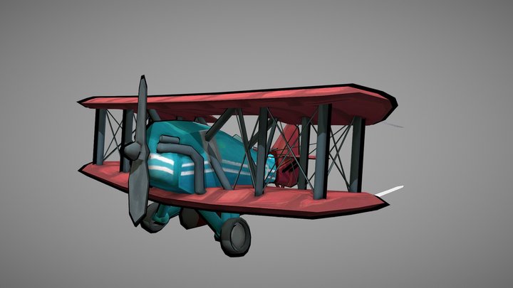 Mitsubishi B2M2 - Game Art 1 Stylized Plane 3D Model