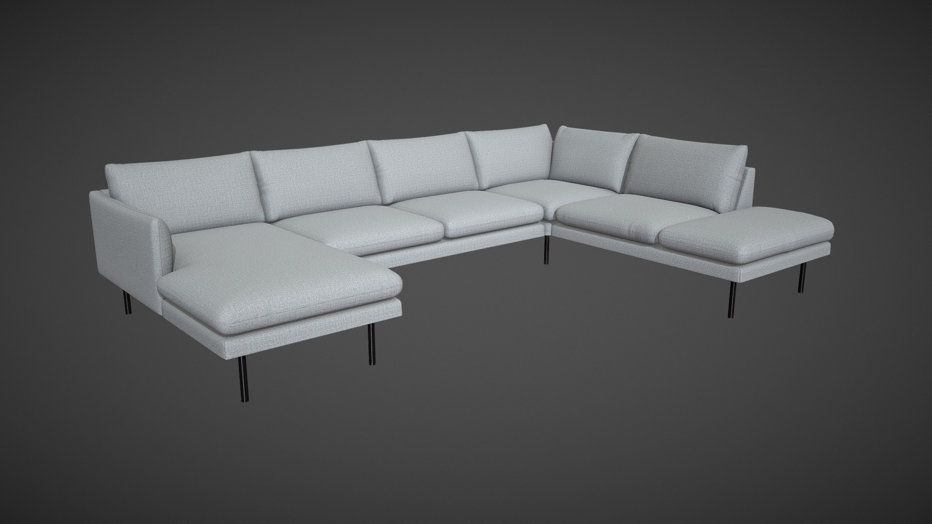 3D model Sofa Mekbuda - This is a 3D model of the Sofa Mekbuda. The 3D model is about a white couch with a grey cushion.