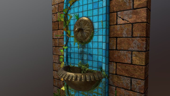 Abandoned Water Feature 3D Model