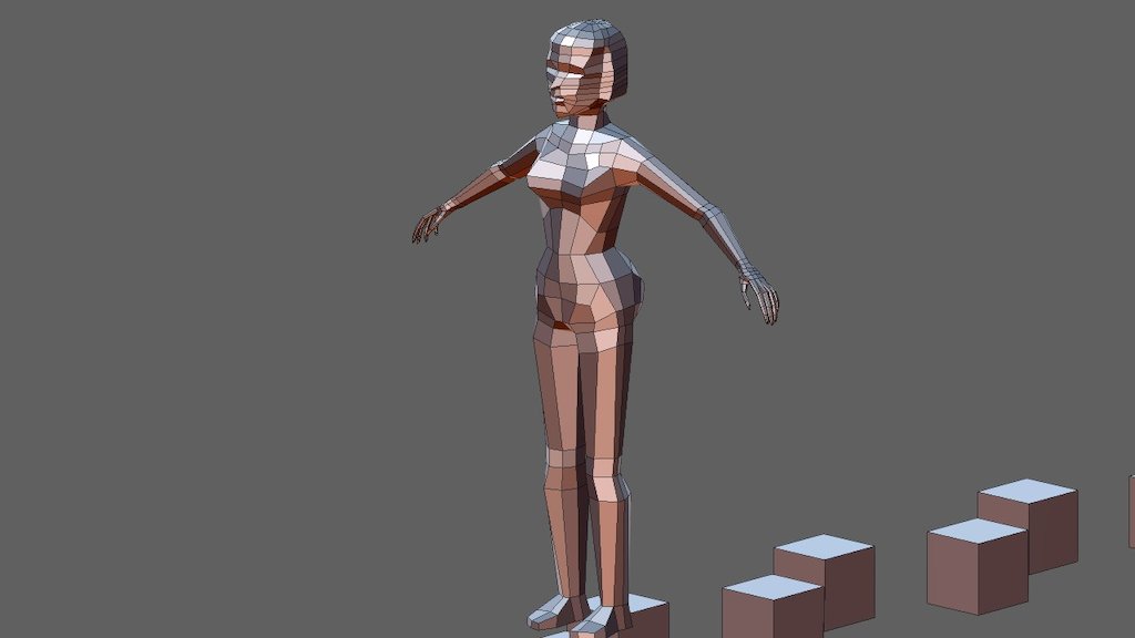 Human female body 01_07 - lowpoly animation