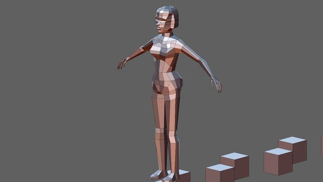 Human female body 01_07 - lowpoly animation 3D Model