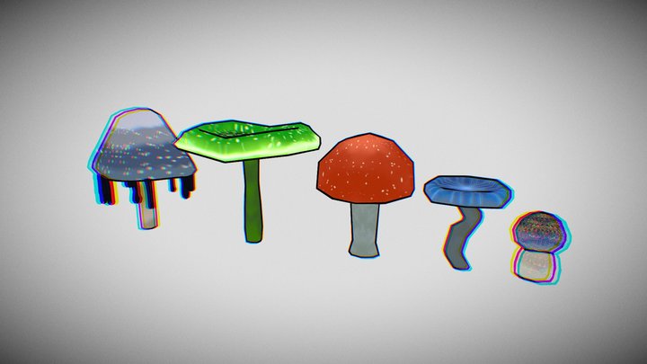 Mushrooms 3D Model