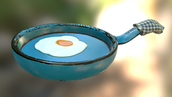 Scrambled eggs, PBR 3D Model