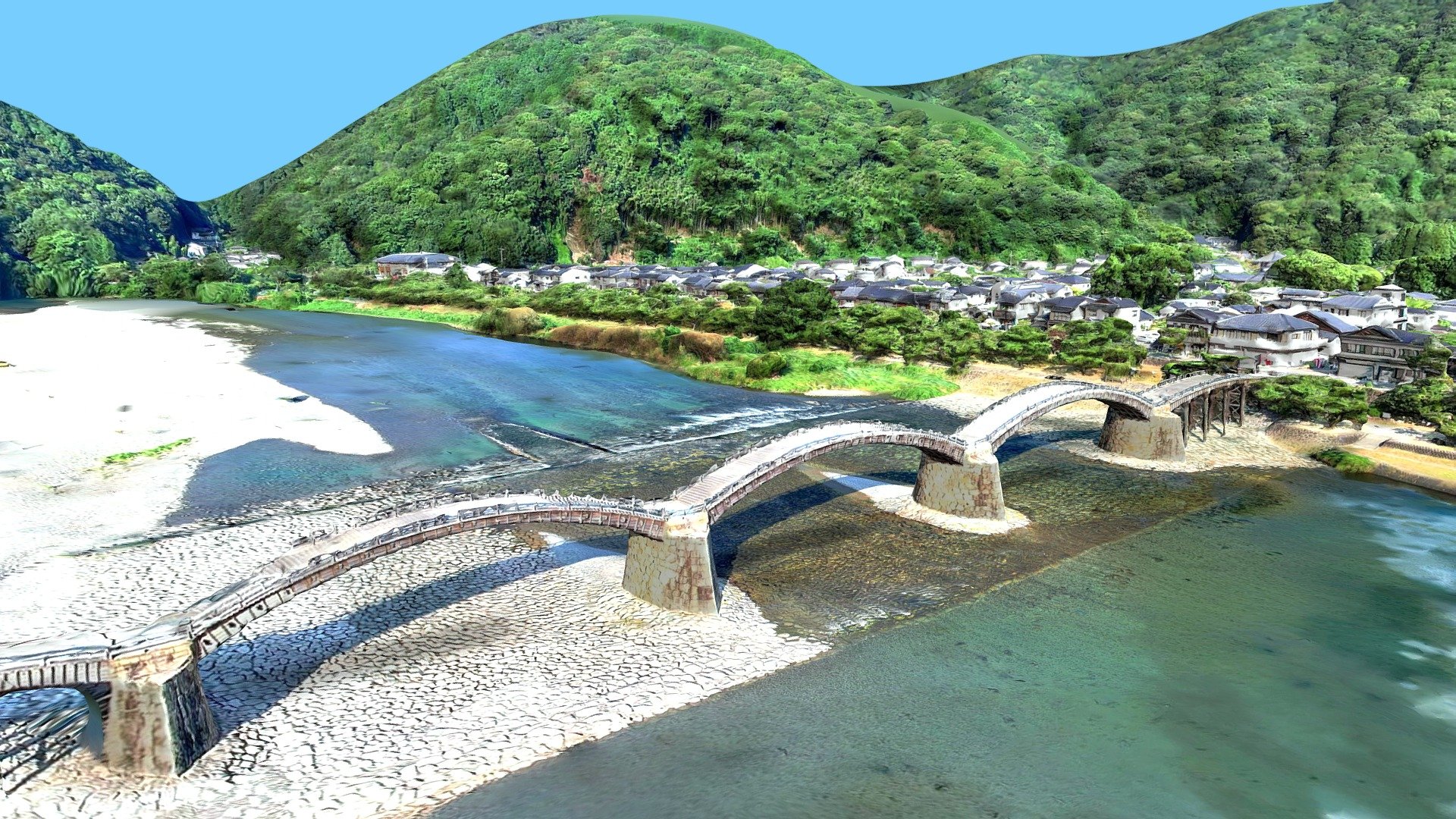 Kintai Bridge, 錦帯橋 Japan - Buy Royalty Free 3D model by 