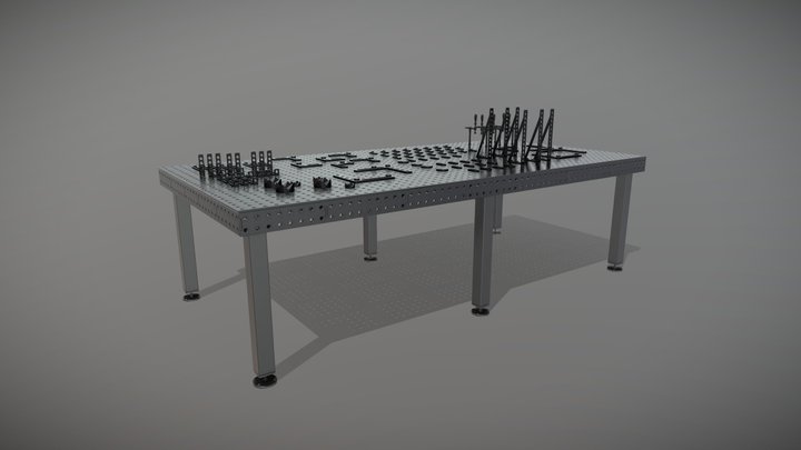 Сварочный стол Spark с оснасткой 3D Model