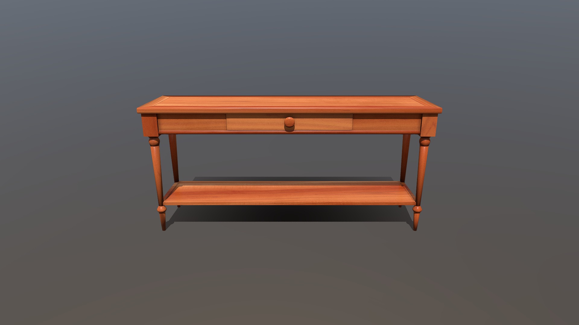 3D model Wood Sofa Table - This is a 3D model of the Wood Sofa Table. The 3D model is about a wooden table with a chair.