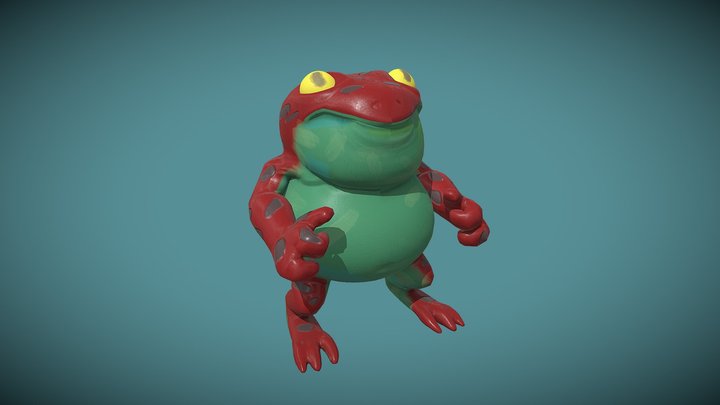 Cute creature - Frog 3D Model