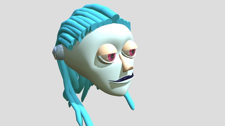 Mesh Menu Character Head 3D Model