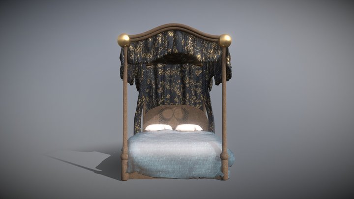 Victorian Style Bed 3D Model