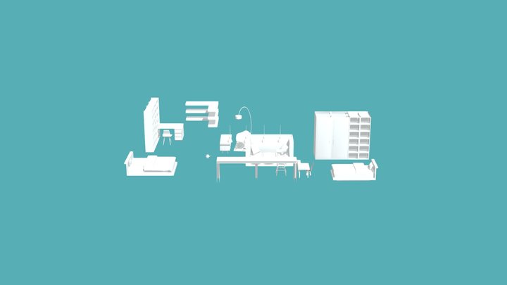 2F家具_木の家 3D Model