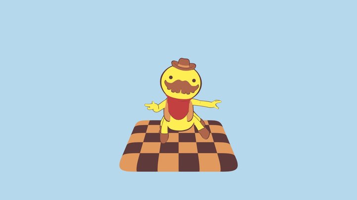 Worm Cowboy 3D Model