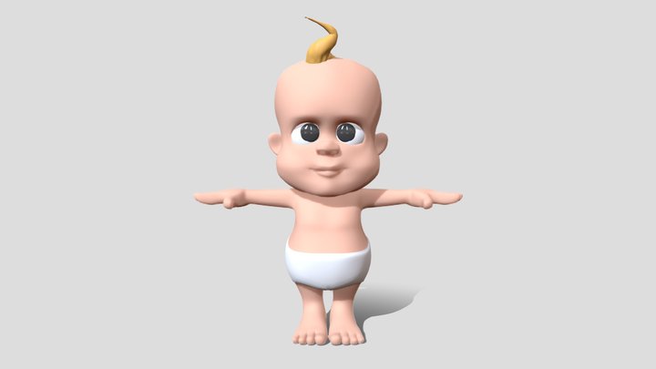 Junior - Baby character modeled on Cinema 4D 3D Model