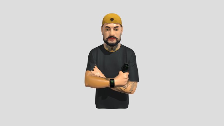 bearded man with tattoos 3D Model