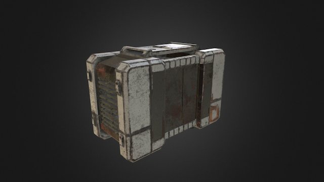 Sic-fi Crate 1 (free model and texture) 3D Model