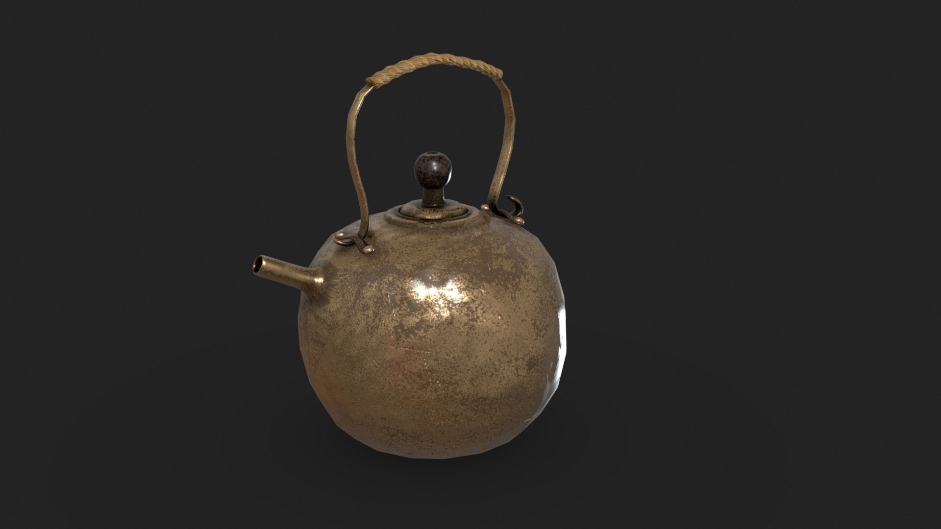 3D model Teapot (gameready) - This is a 3D model of the Teapot (gameready). The 3D model is about a silver teapot with a handle.