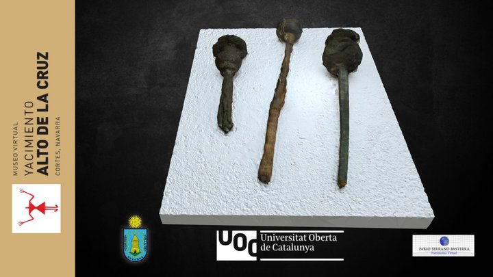 Alfileres de bronce y hierro, adorno personal 3D Model