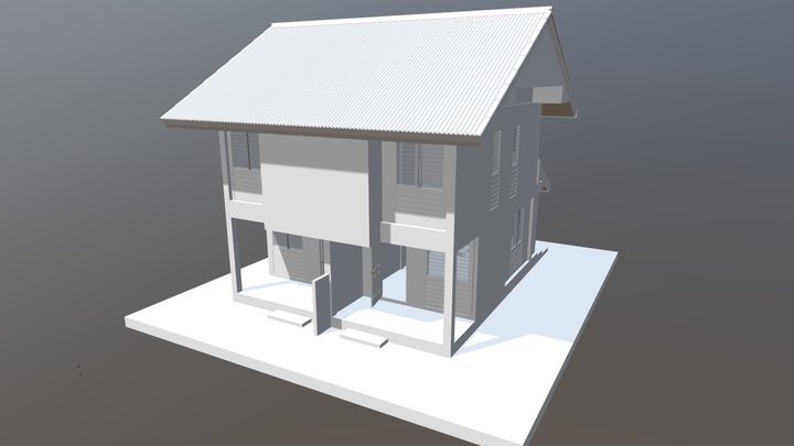 โครงการบ้านเอื้ออาทรแบบบ้านแฝด 3D Model