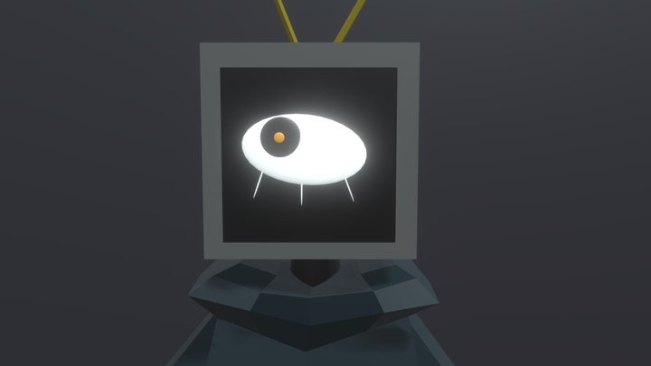 low poly tv-head 3D Model