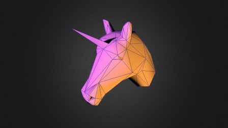 Low Poly Unicorn Head 3D Model