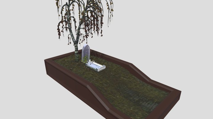 Autumn grave diorama 3D Model