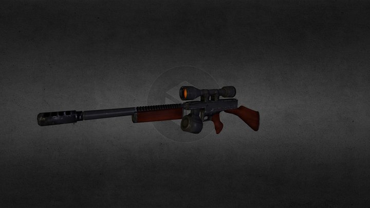Lowpoly Rifle 3D Model