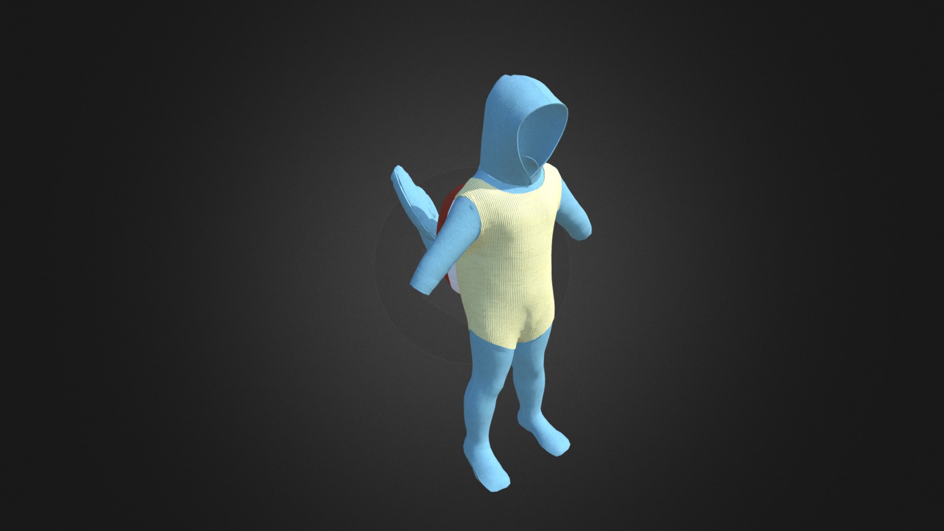 3D model Turtle Shell (blue) - This is a 3D model of the Turtle Shell (blue). The 3D model is about a blue toy figure.