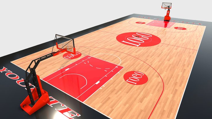 Bulls Basketball Court 3D Model