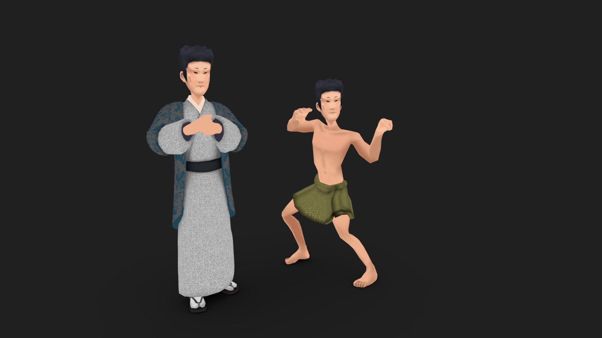 Japanese man in yukata / towel #3 - Buy Royalty Free 3D model by ...