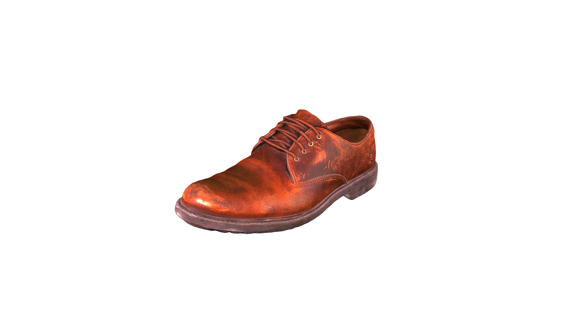 3D model Timberland Earthkeepers Used - This is a 3D model of the Timberland Earthkeepers Used. The 3D model is about a brown leather shoe.