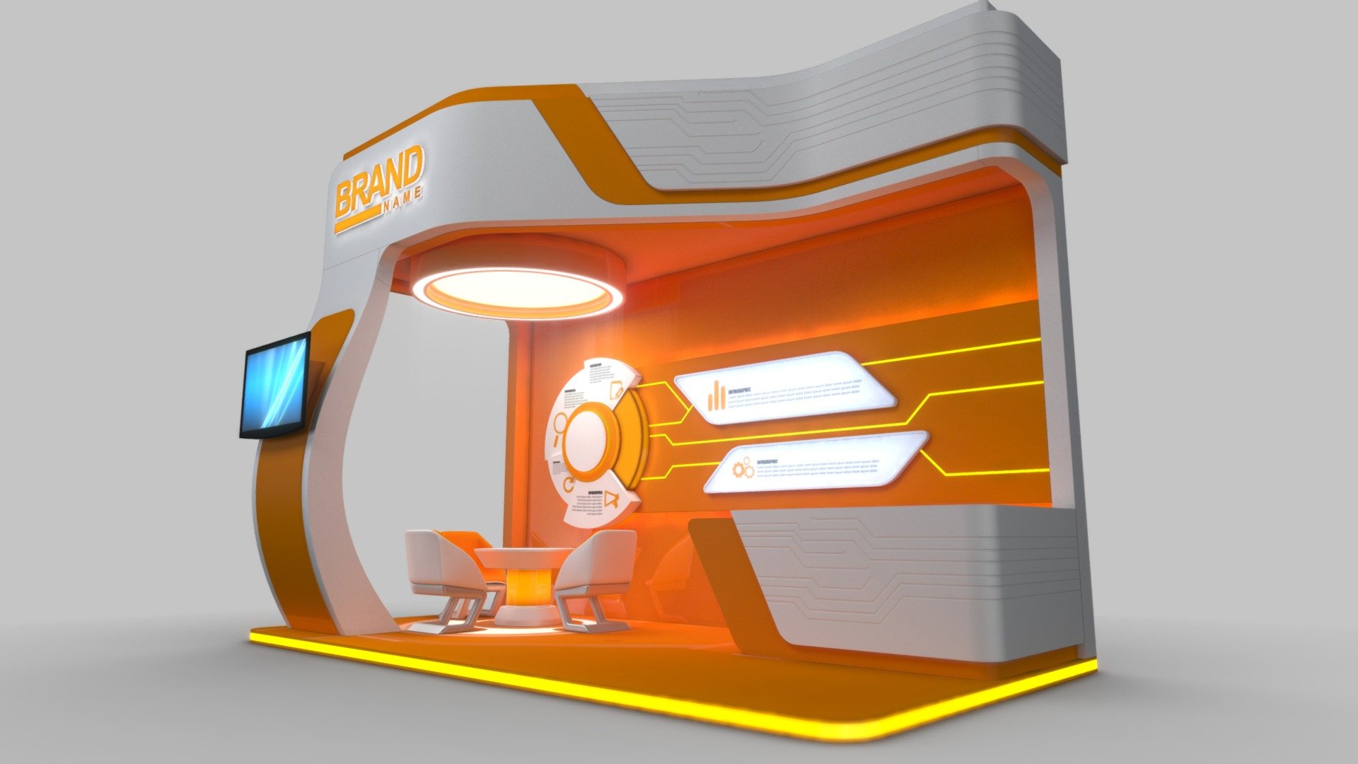 EXHIBITION STAND GMI Buy Royalty Free 3D Model By Fasih lisan 