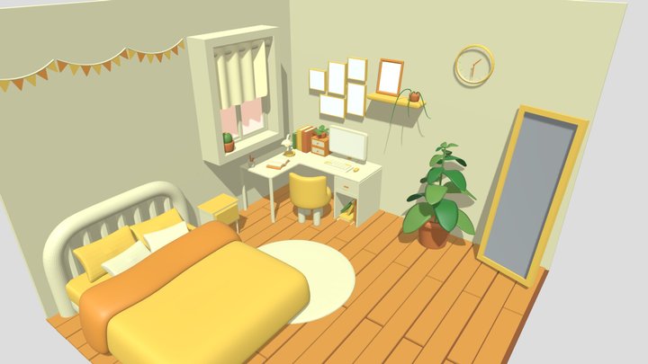 isometric room - Imitation production 3D Model