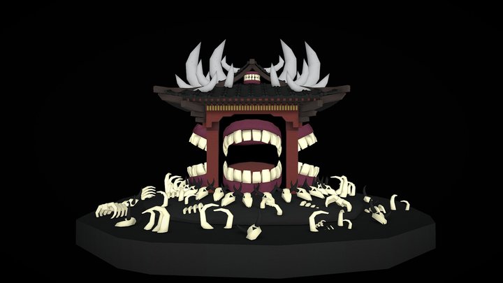 Low-poly Sukuna Shrine - (Check description) 3D Model