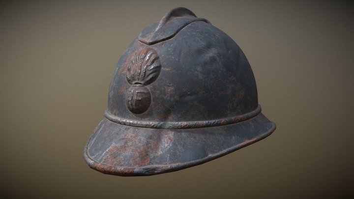 WW1 French M15 Adrian Helmet 3D Model